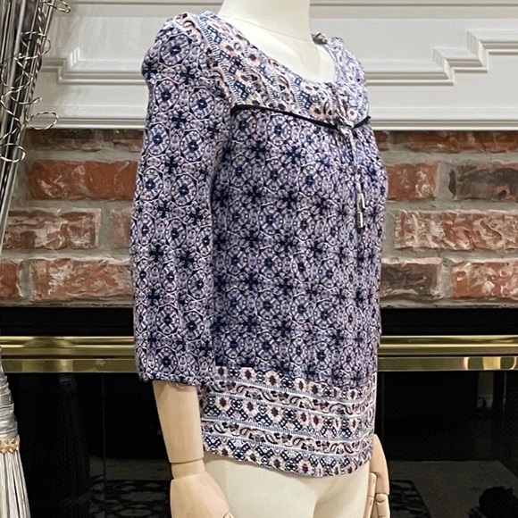 Japna purple multi-patterned 3/4 sleeve top / XS /Excellent condition - Picture 3 of 12